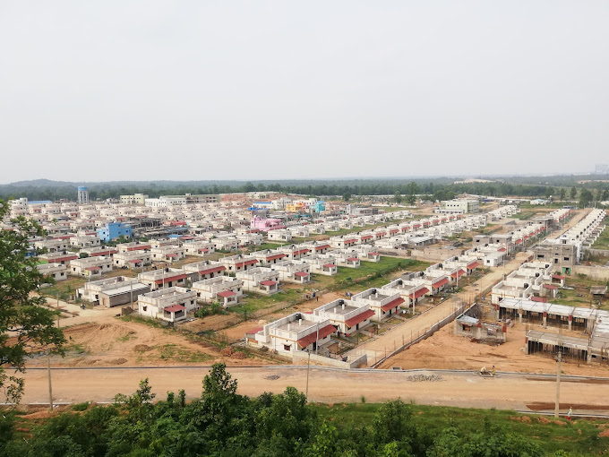 Overview of completed residential quarters at the NTPC R and R Colony in Odisha